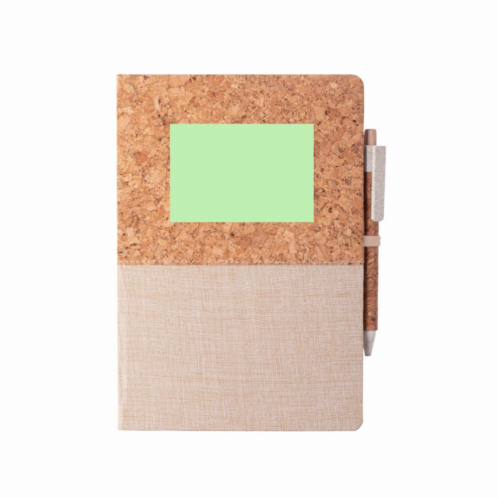Branding diagram for Cork notebook Brastel – Centered on top