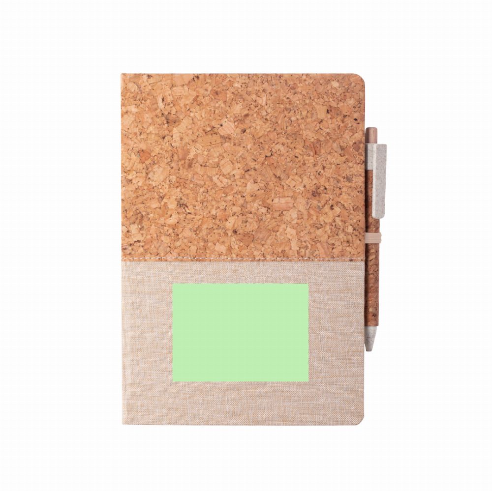 Branding diagram for Cork notebook Brastel – Centered below