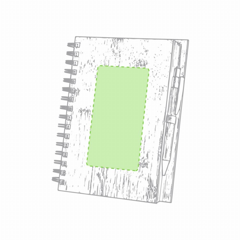 Branding diagram for Bamboo spiral notebook Polnar – Focuses on the cover