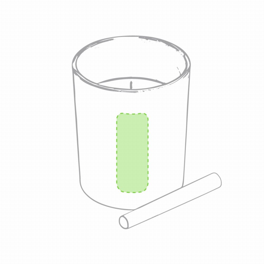 Branding diagram for Glass scented candle Temul – Front
