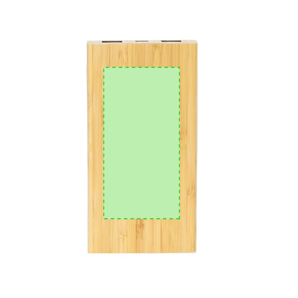 Branding diagram for Powerbank made of bamboo, 6,000 mAh Kalery – Centered top side