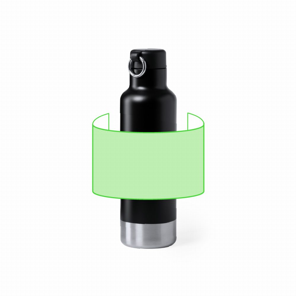 Branding diagram for Stainless steel drinking bottle 750 ml Pernal – Around the body