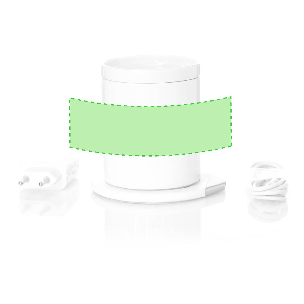 Branding diagram for Cup heater with ceramic wireless charging station, 15 W Kalan – Around the Cup