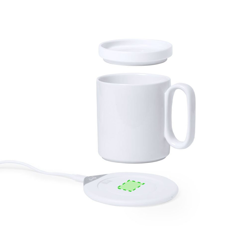Branding diagram for Cup heater with ceramic wireless charging station, 15 W Kalan – Base