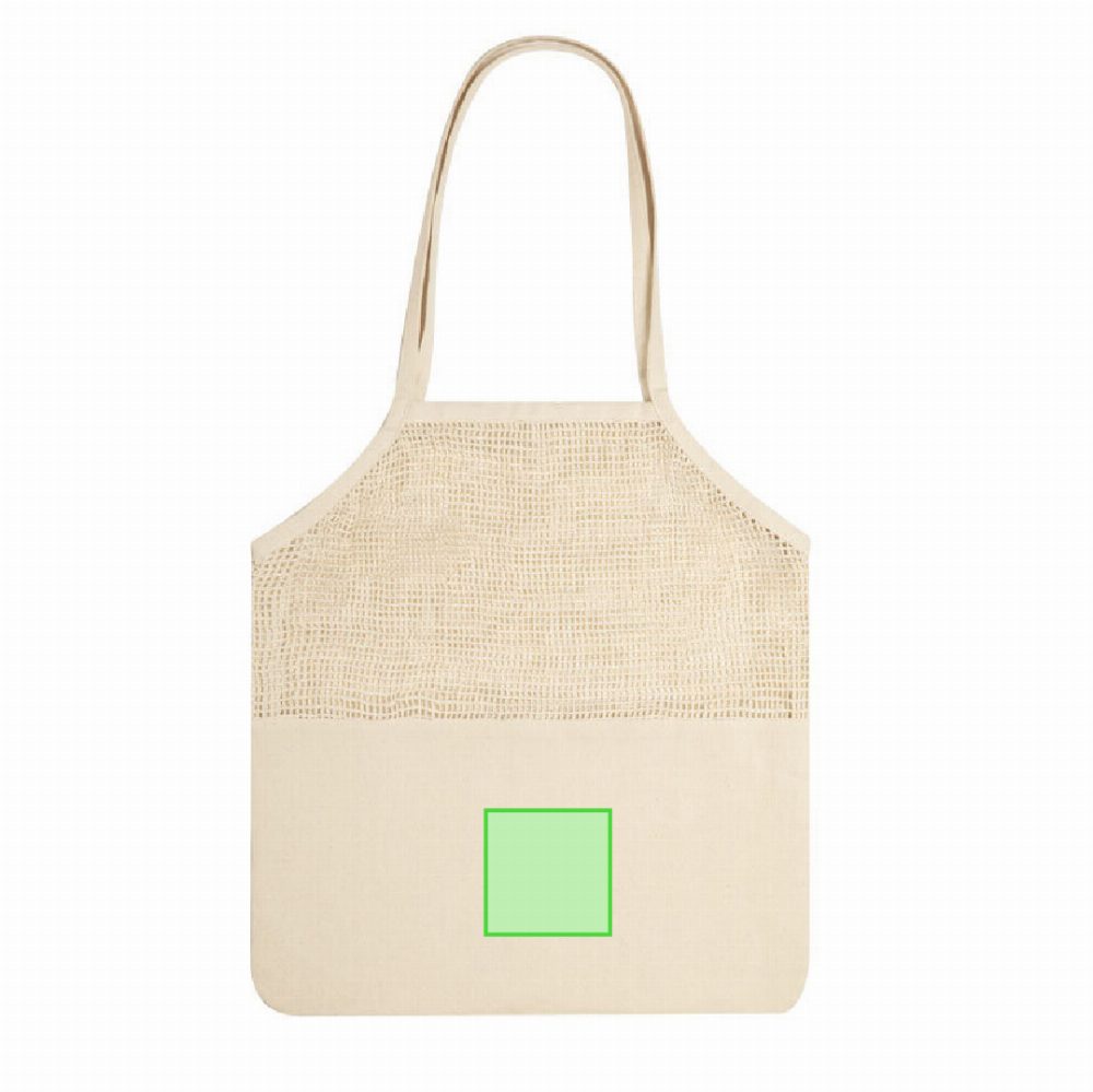 Branding diagram for Cotton shopping bag Trobax – Side A lower area
