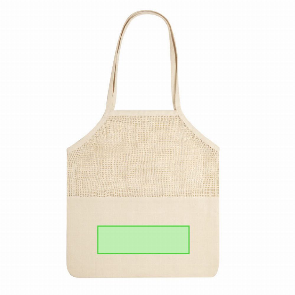 Branding diagram for Cotton shopping bag Trobax – Side A lower area