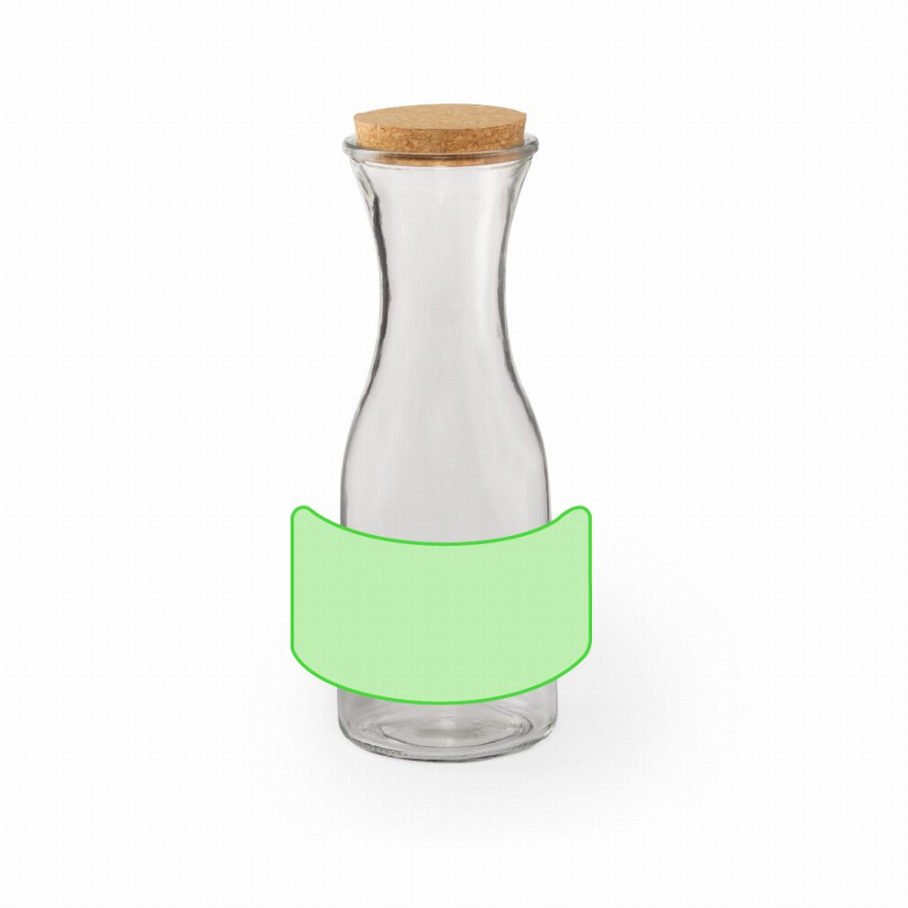 Branding diagram for Glass drinking bottle Lonpel – Around the body