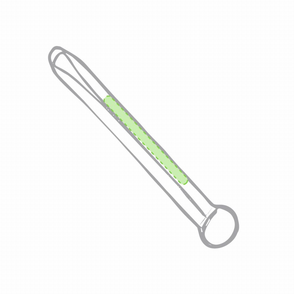 Branding diagram for Beverage holder keystring Frinly – On the inner strip