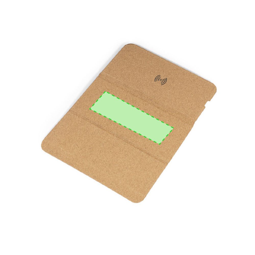 Branding diagram for Mousepad with cork wireless charging station, 5 W Relium – Concentrates on the surface