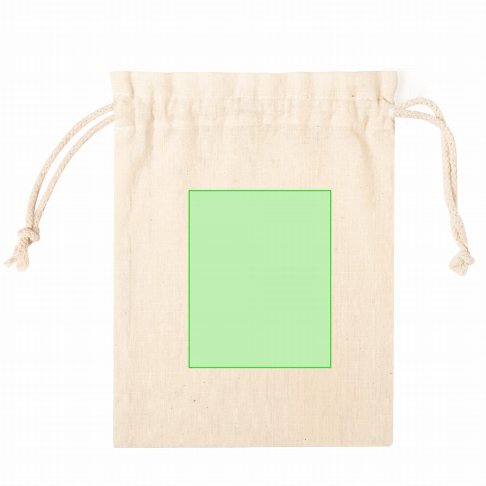 Branding diagram for Cord draw bags of cotton Fergut – Central marking surface