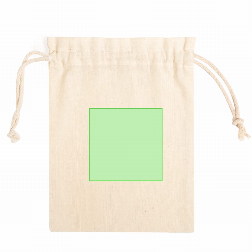Branding diagram for Cord draw bags of cotton Fergut – Central marking surface