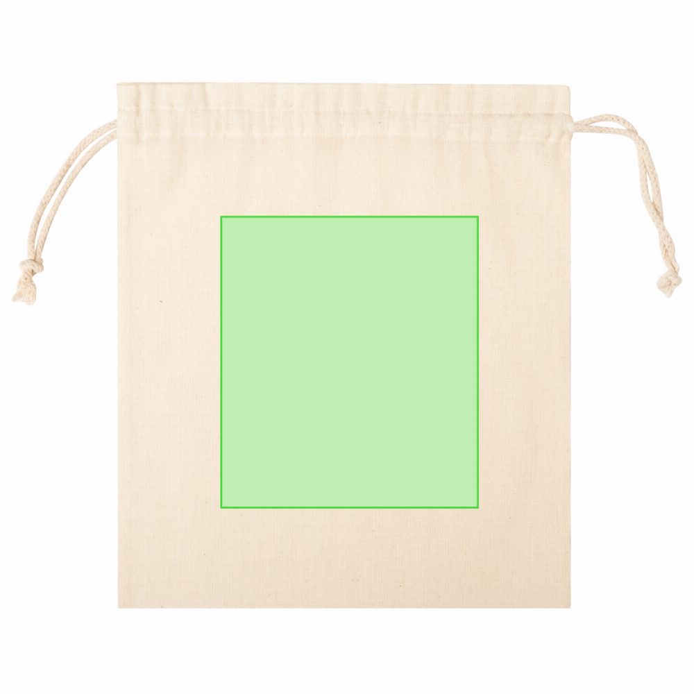 Branding diagram for Cord draw bags of cotton Jardix – Central marking surface