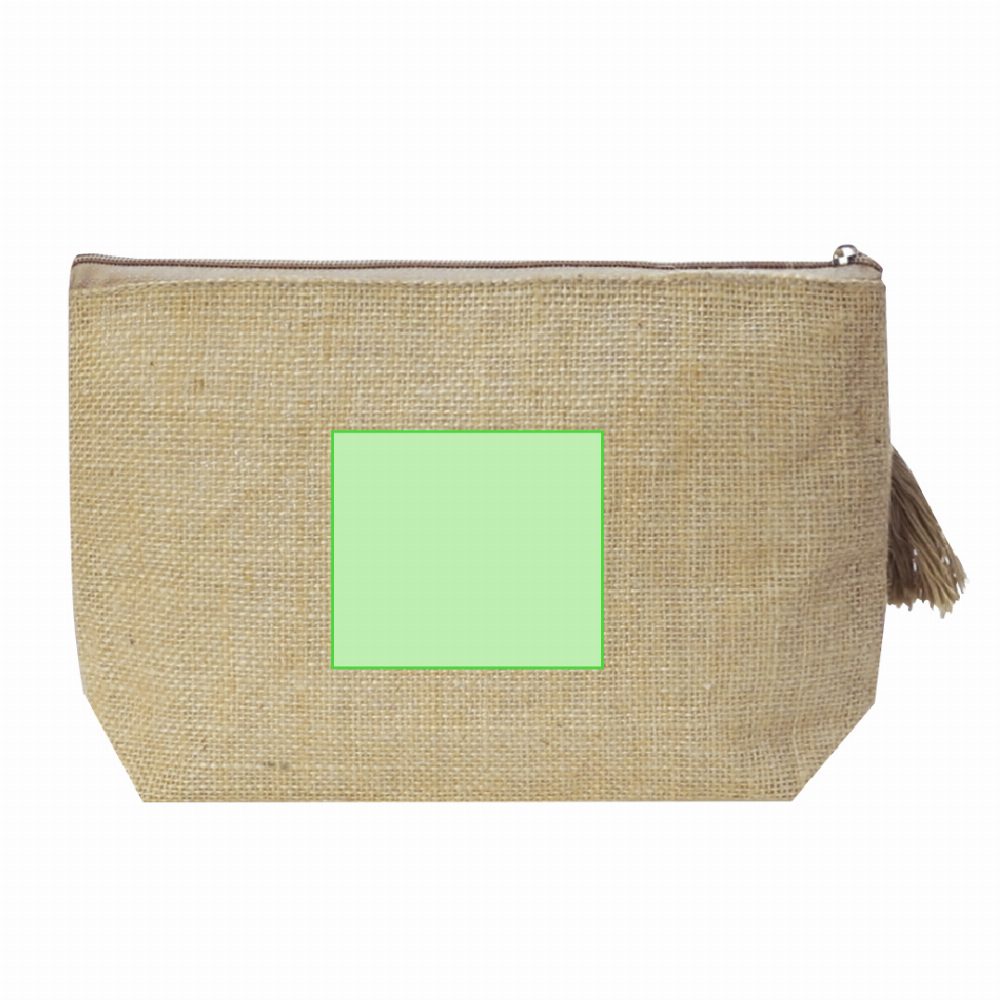 Branding diagram for Cosmetic bag of jute Lindak – Central marking surface