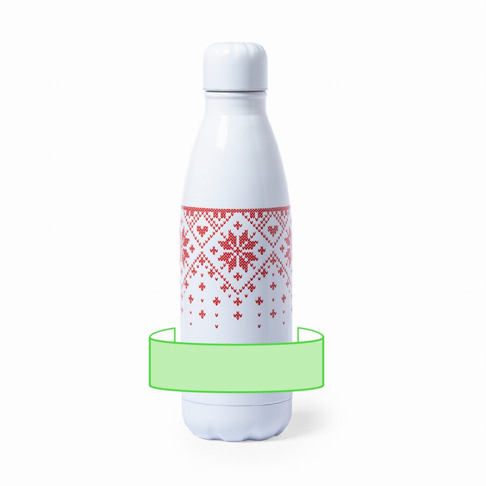 Branding diagram for Stainless steel drinking bottle, 790 ml Yalok – Around the body
