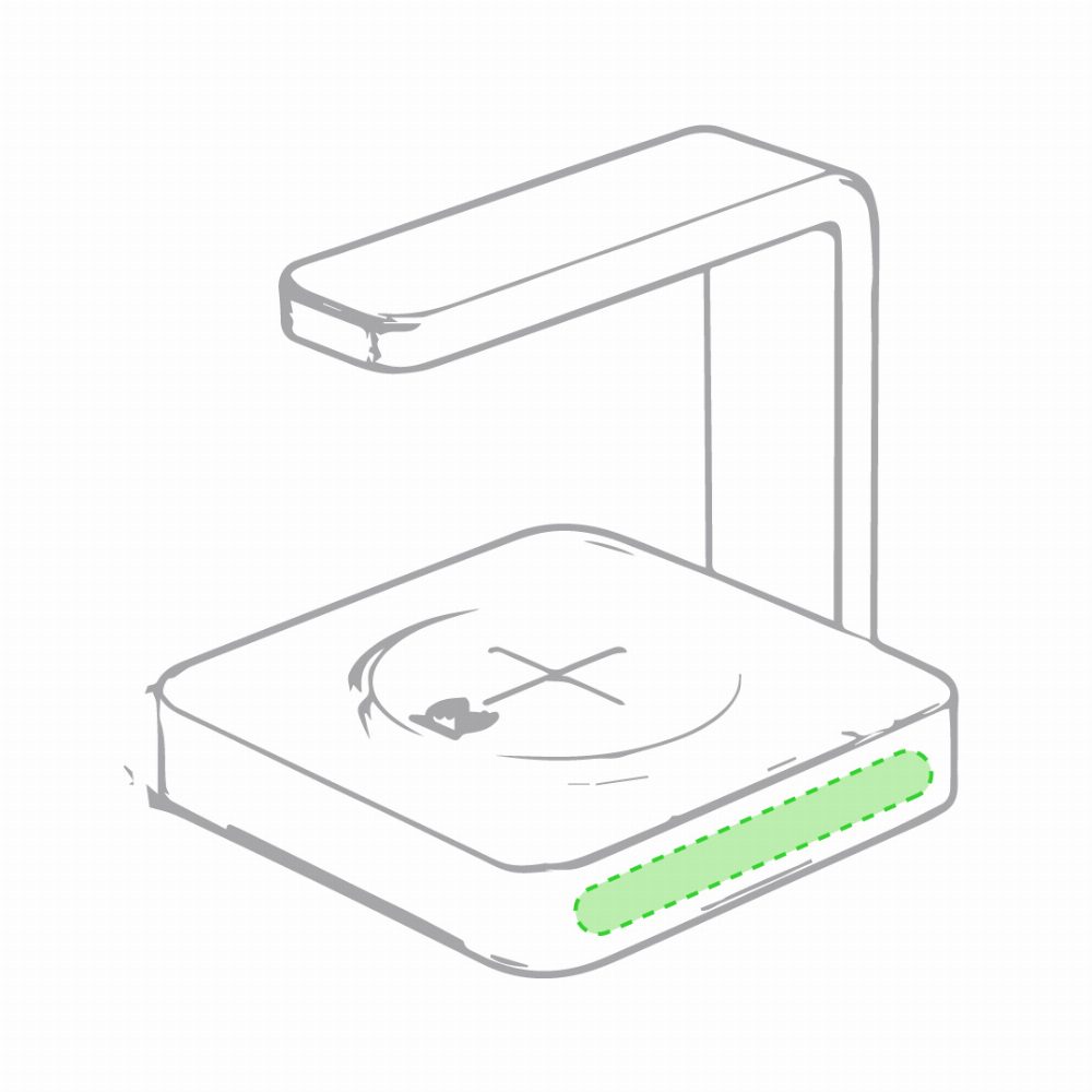 Druckskizze für UV Reinigungslampe mit kabelloser Ladestation 10 W Blay – Auf der Seite der Basis