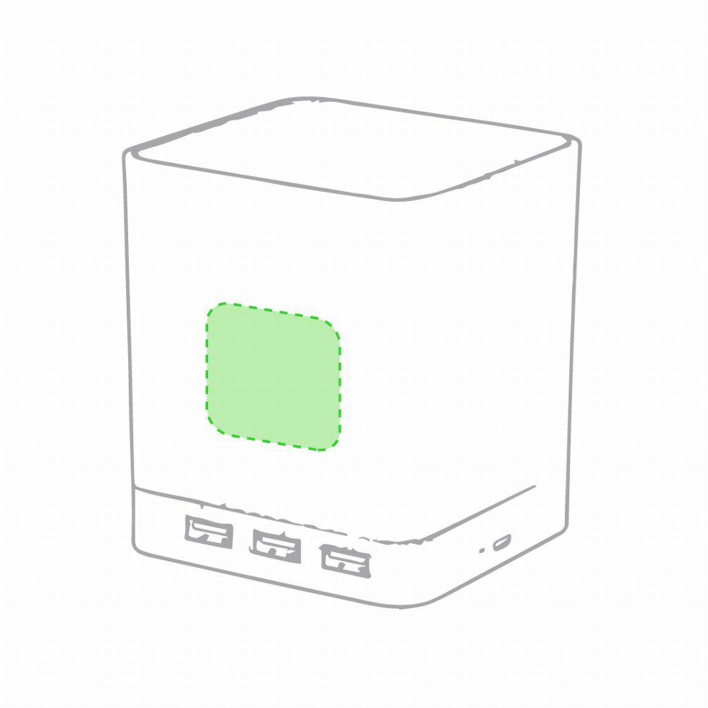 Branding diagram for Wheat straw pen holders with a USB hub Dowex – Centered on one side