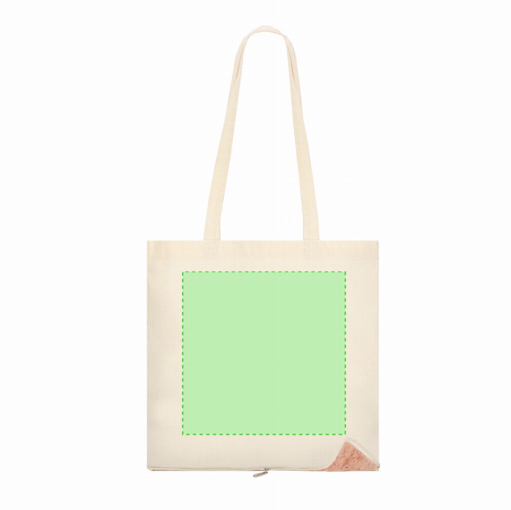 Branding diagram for Cotton folding shopping bag Charel – Central marking surface