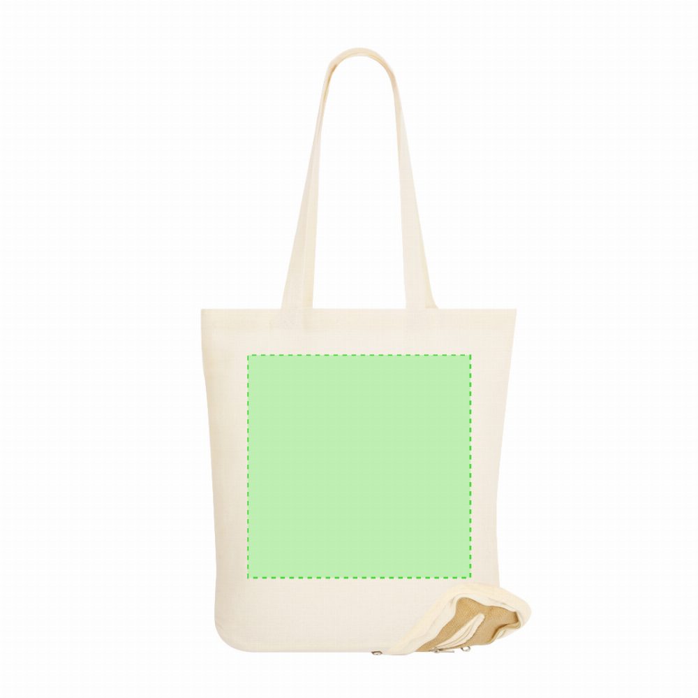 Branding diagram for Cotton folding shopping bag Dylan – Central marking surface