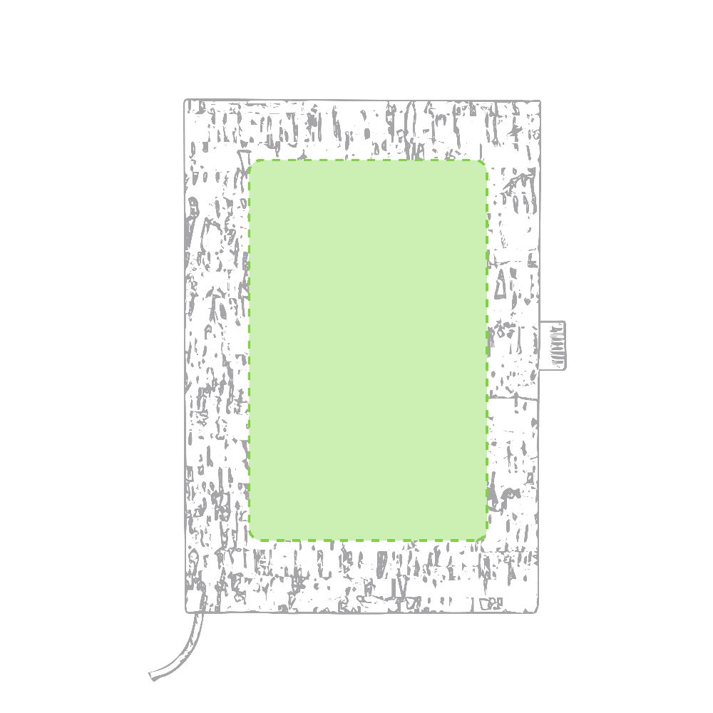 Branding diagram for Cork notebook Coquel – Focuses on the cover