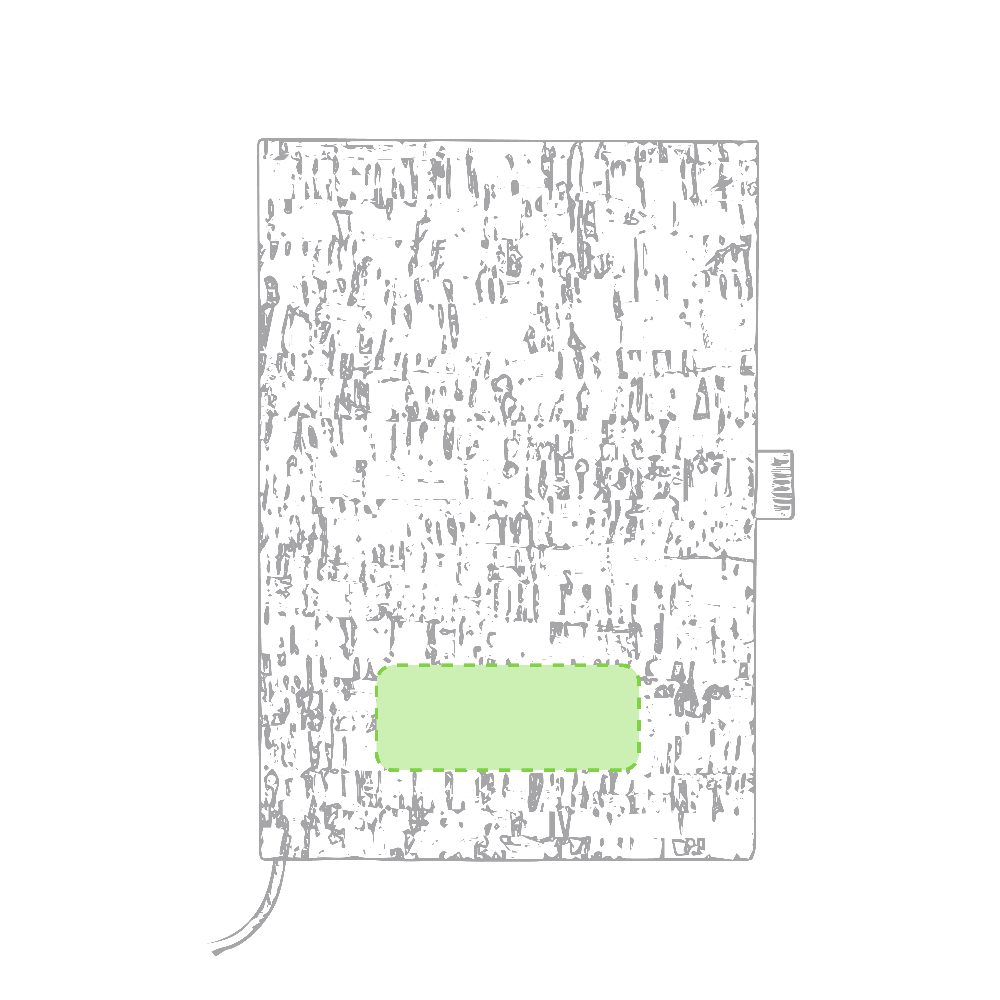 Branding diagram for Cork notebook Coquel – Ground centered