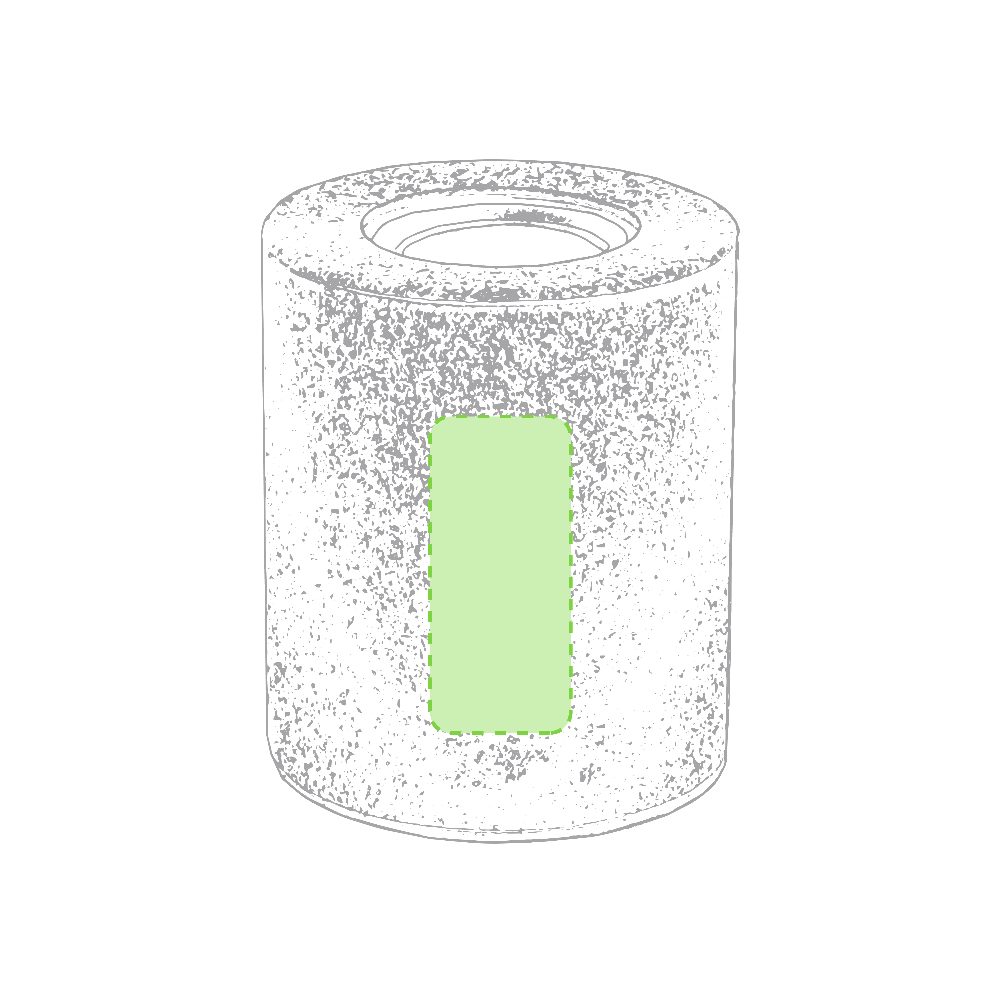 Druckskizze für Bluetooth Lautsprecher 3 W Yuxter – Zentrierter seitlicher Lautsprecher