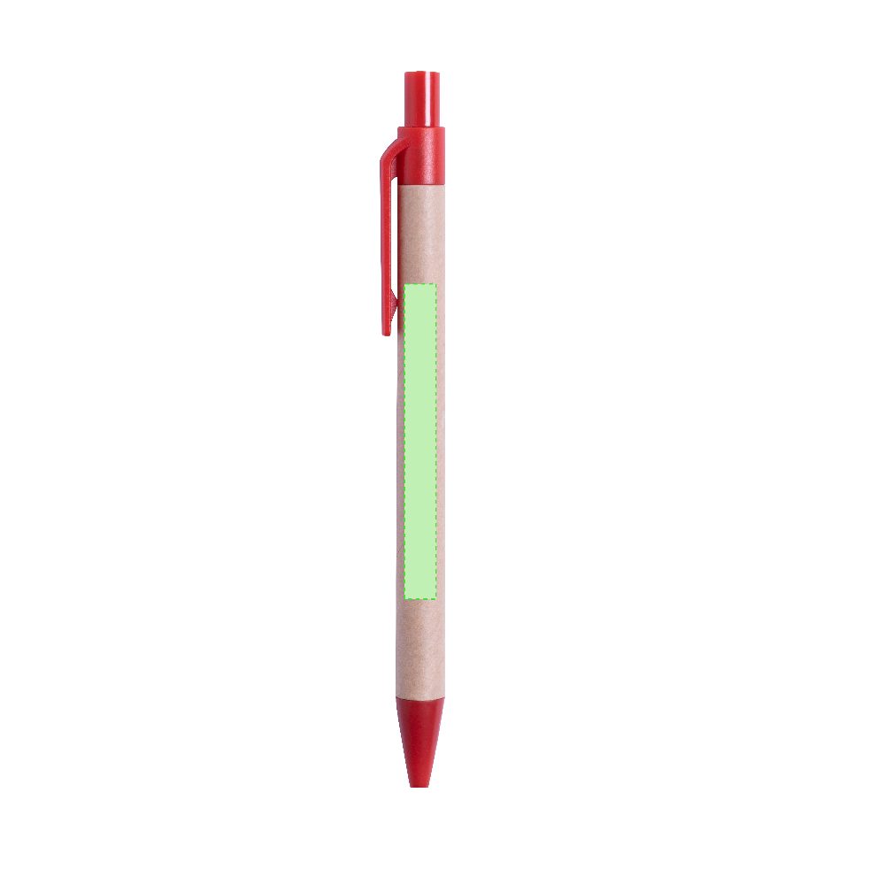 Branding diagram for Ballpoint pens of recycled cardboard, with printing mechanism Vatum – Area 1
