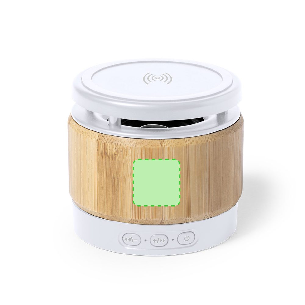 Branding diagram for Bluetooth speaker with wireless charging station 5 W Zakrox – Central marking surface