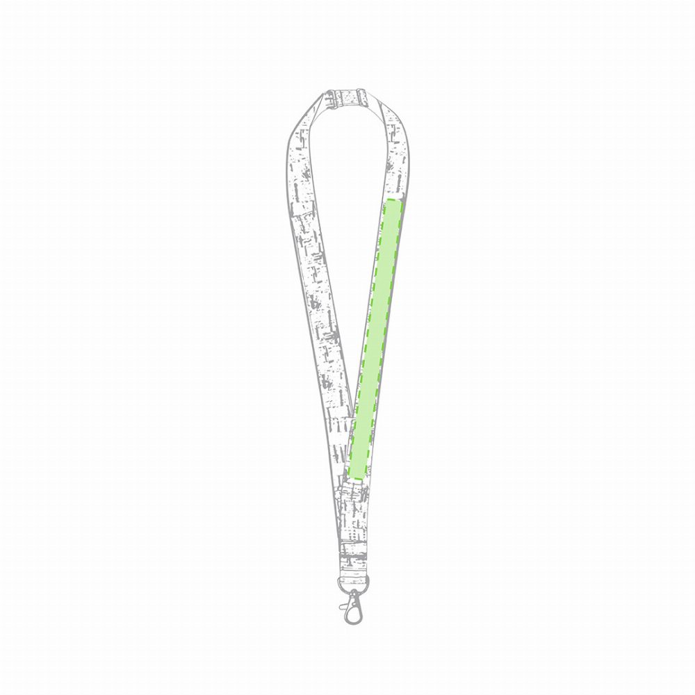 Branding diagram for Lanyard Keyband from Cork Bespal – On the outer strip