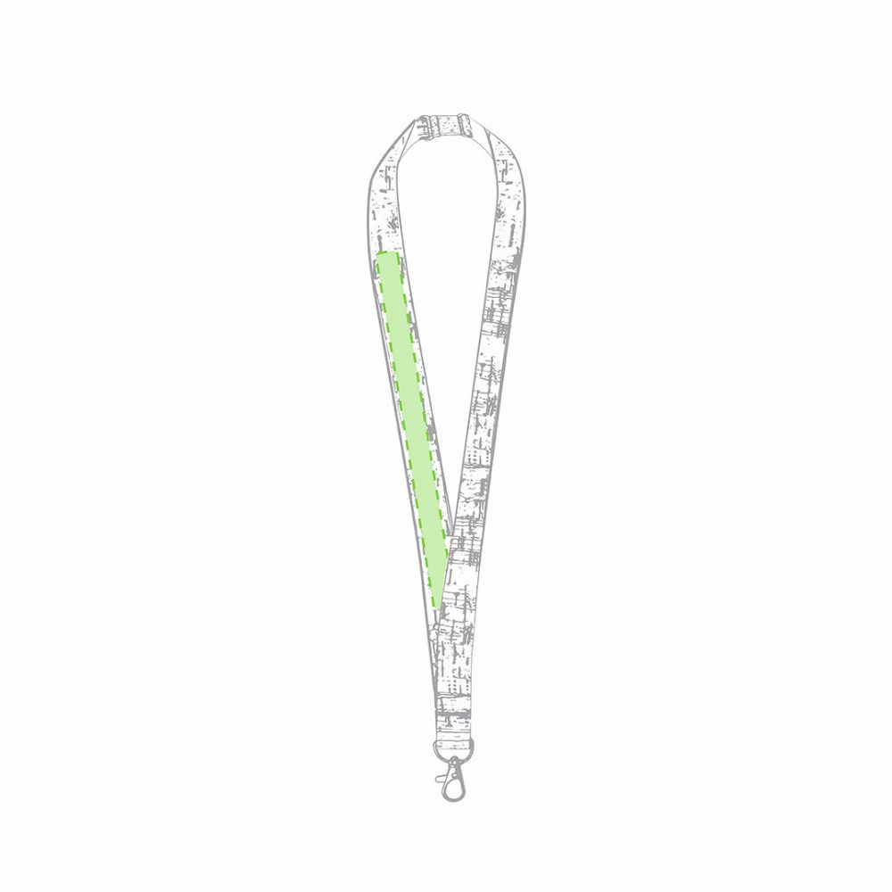 Branding diagram for Lanyard Keyband from Cork Bespal – On the inner strip