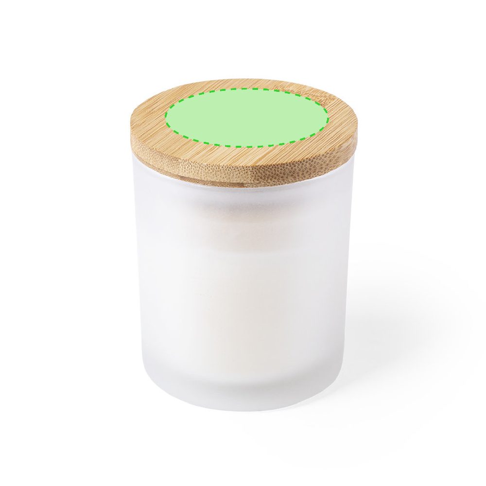 Branding diagram for Glass scented candle Trivak – lid, central