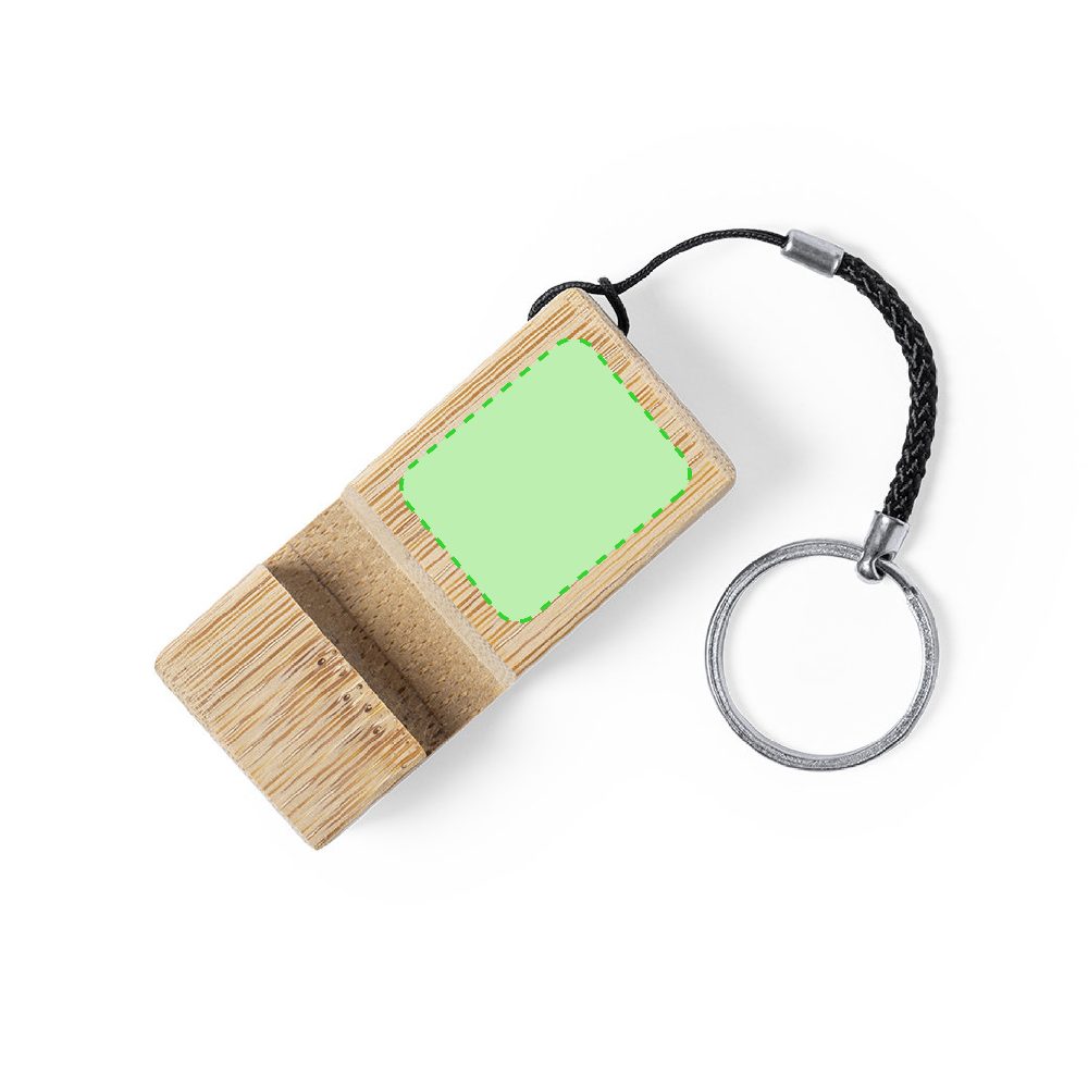 Branding diagram for Bamboo key rings with mobile handset Maros – In the rear part