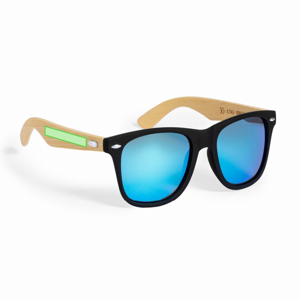 Branding diagram for Bamboo sunglasses Mitrox – On the left pen