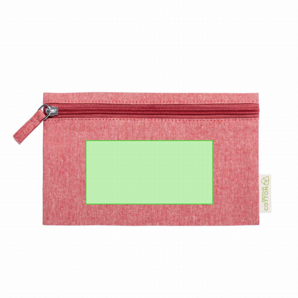 Branding diagram for Cosmetic bag made of recycled cotton Halgar – Side A, central