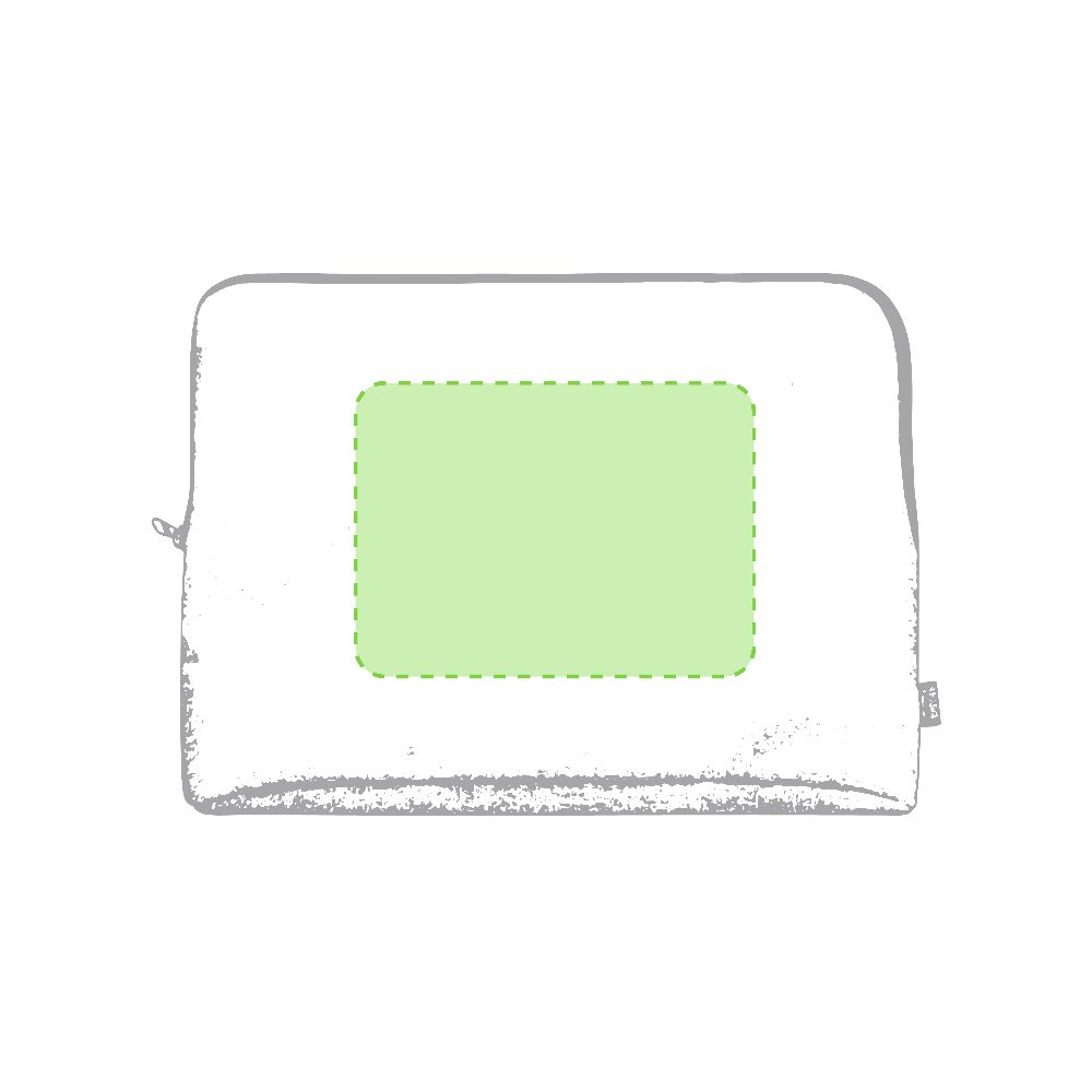 Branding diagram for Laptop bag from RPET Hops – Front, central