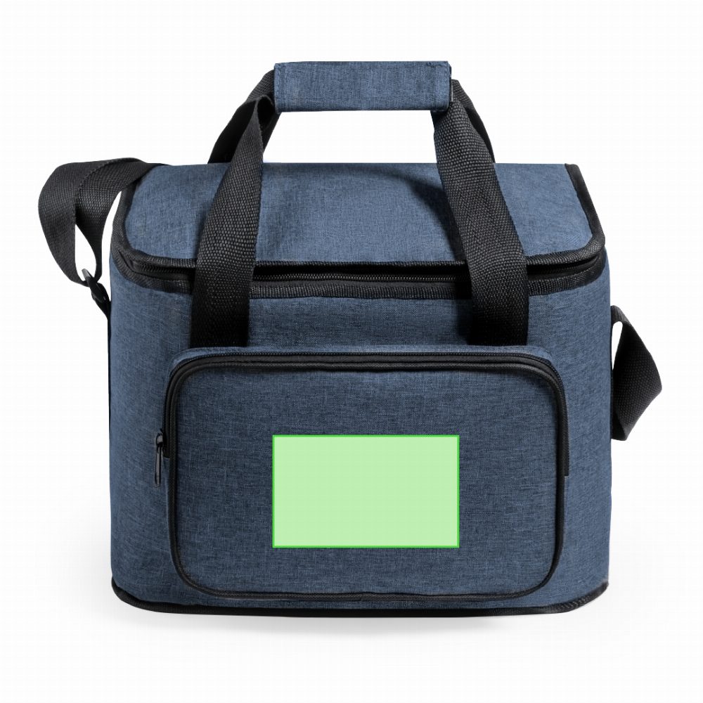 Branding diagram for Cooling bag made of RPET Botum – Front pocket