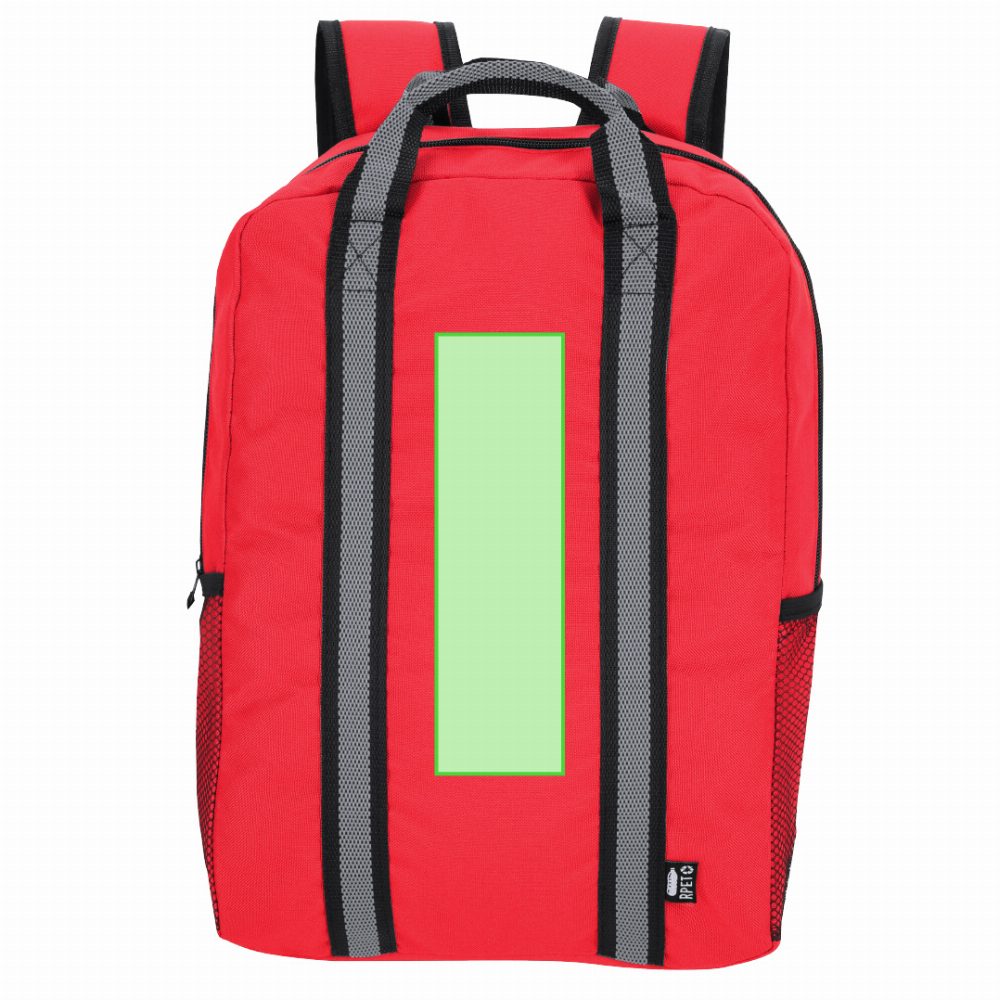 Branding diagram for Backpack from RPET Fabax – In the middle