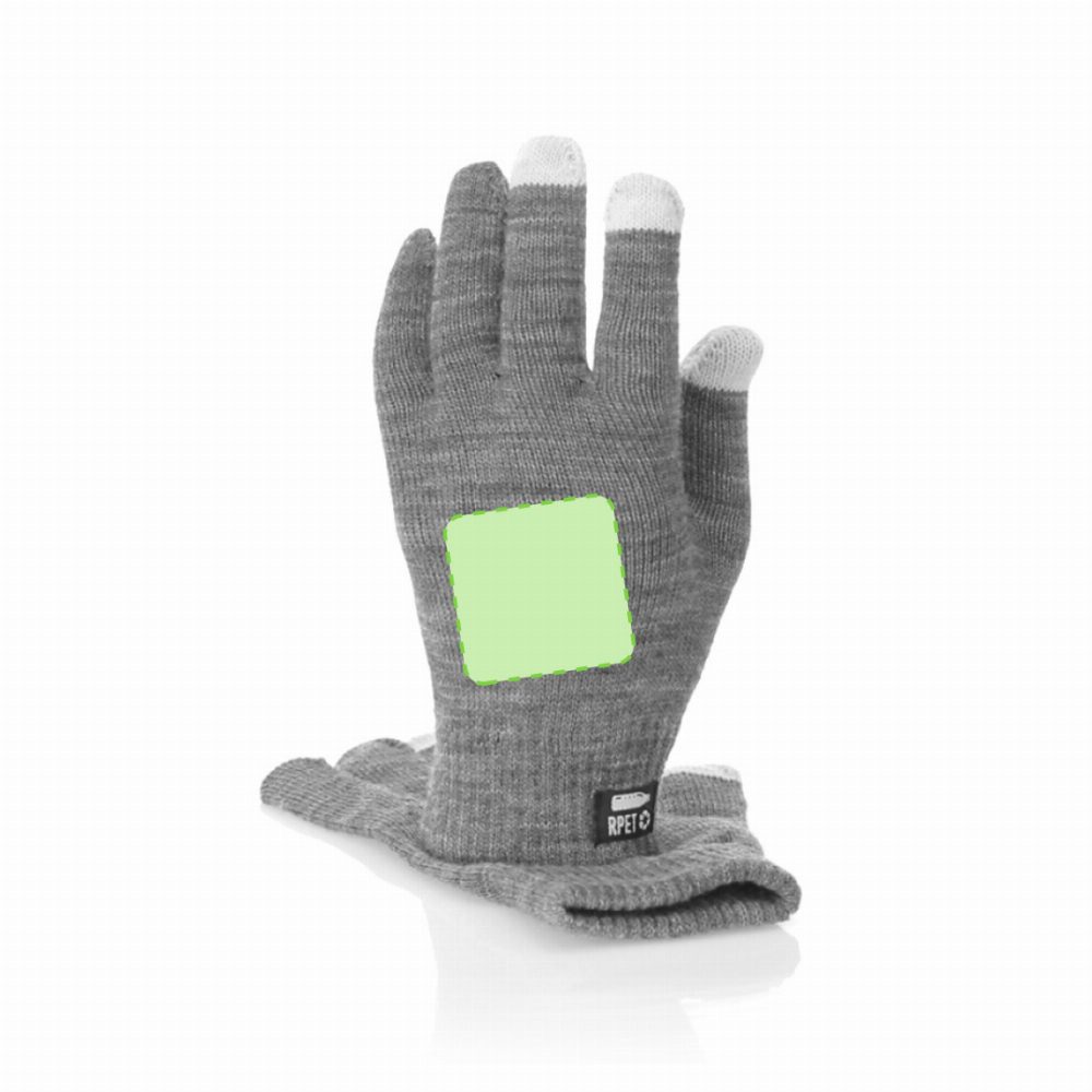 Druckskizze für Touchscreen Handschuhe aus RPET Despil – Linker Handschuh