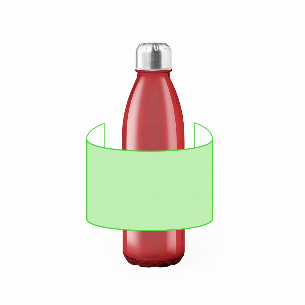 Branding diagram for Glass drinking bottle, 650 ml Sunsox – Around the body