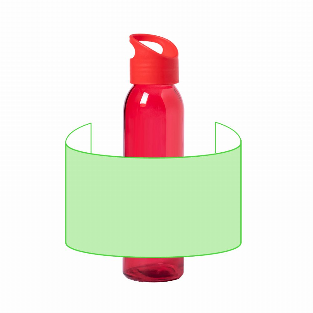 Branding diagram for Glass drinking bottle, 470 ml Tinof – Around the body