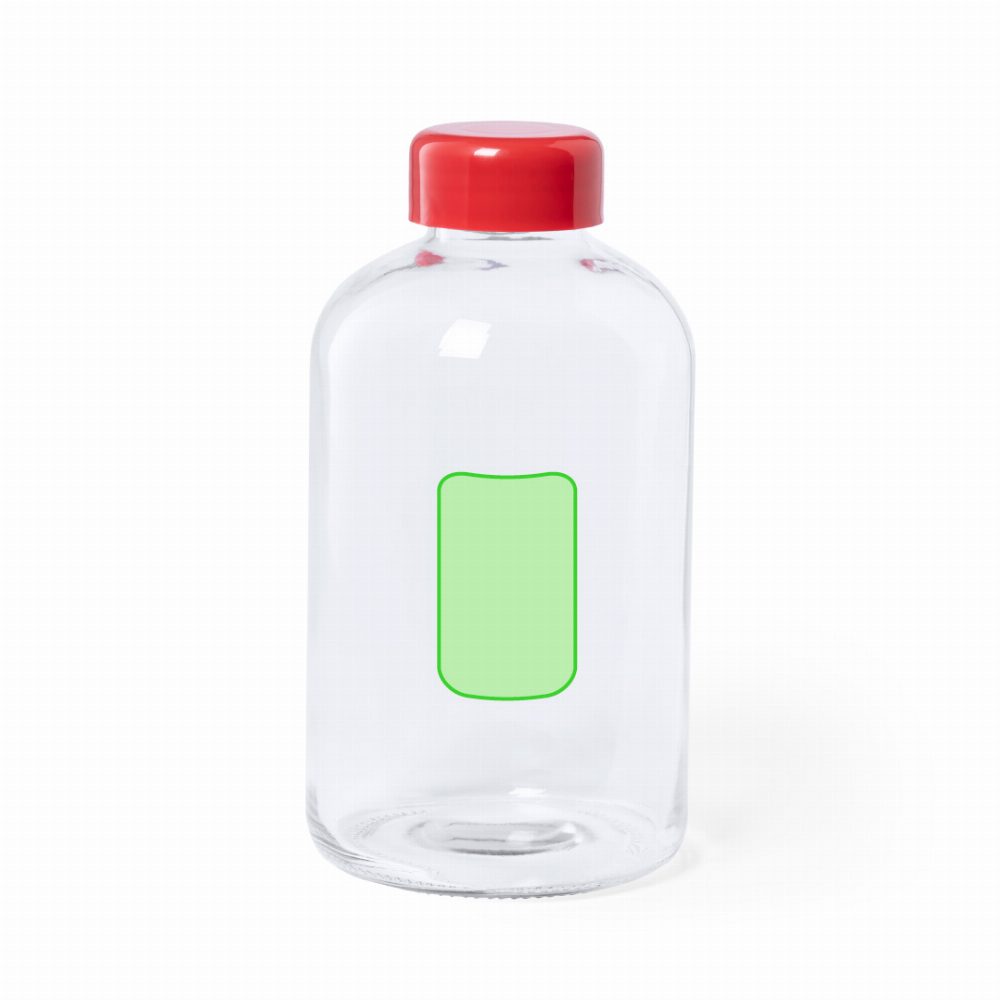 Branding diagram for Glass drinking bottle, 600 ml Flaber – Centred on the side of the container