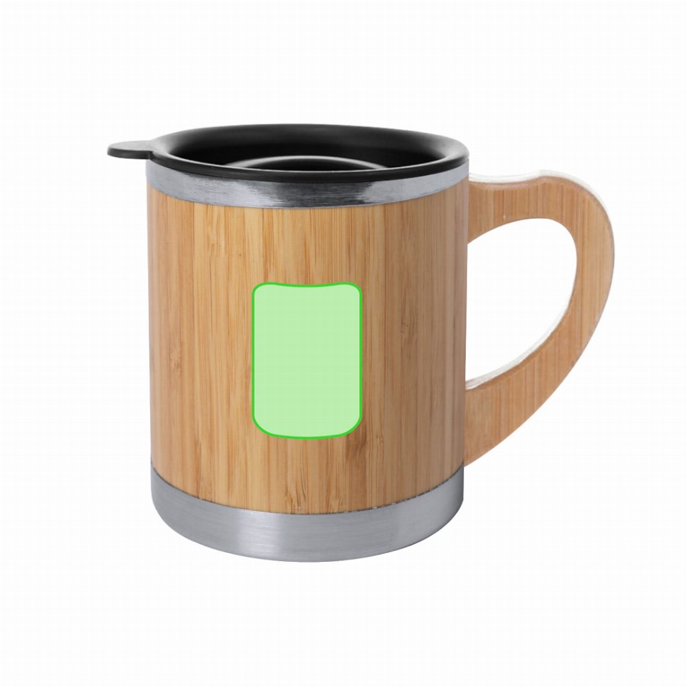 Druckskizze für Thermotasse aus Bambus, 300 ml Vanatin – Auf Seite A