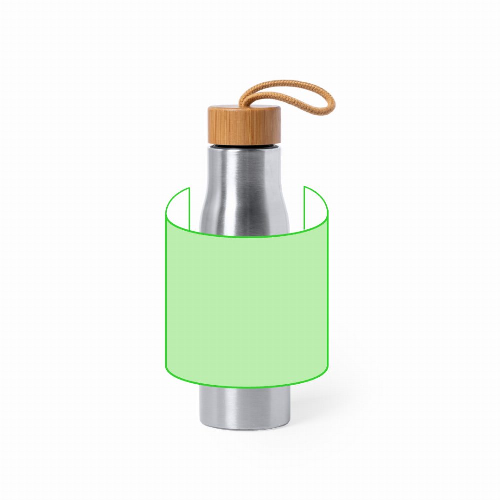 Branding diagram for Stainless steel drinking bottle, 550 ml Dropun – Around the body