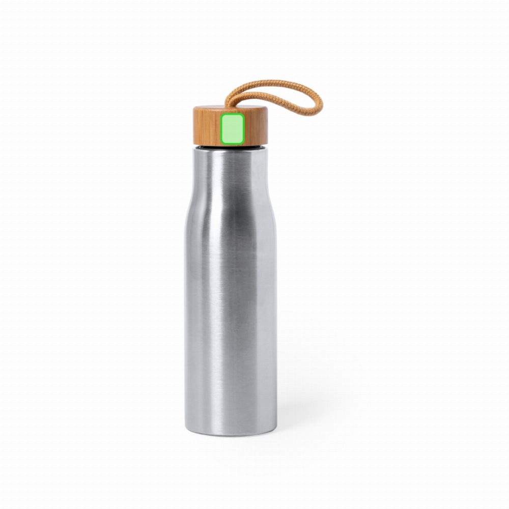 Branding diagram for Stainless steel drinking bottle, 550 ml Dropun – Closure laterally