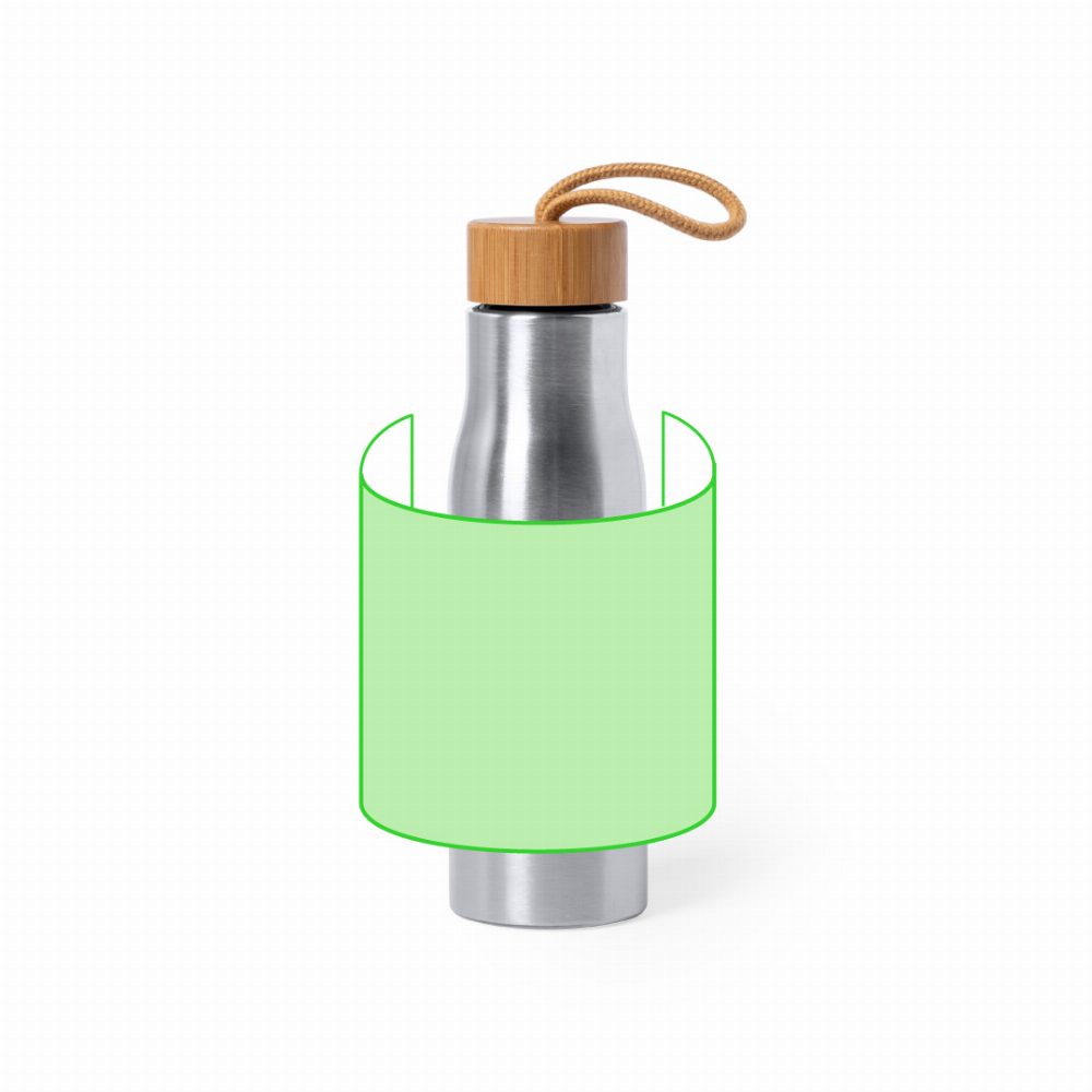 Branding diagram for Stainless steel drinking bottle, 550 ml Dropun – Around the body