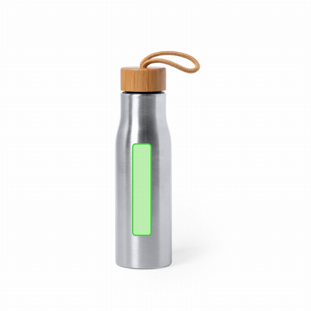 Branding diagram for Stainless steel drinking bottle, 550 ml Dropun – Centred on the side of the container