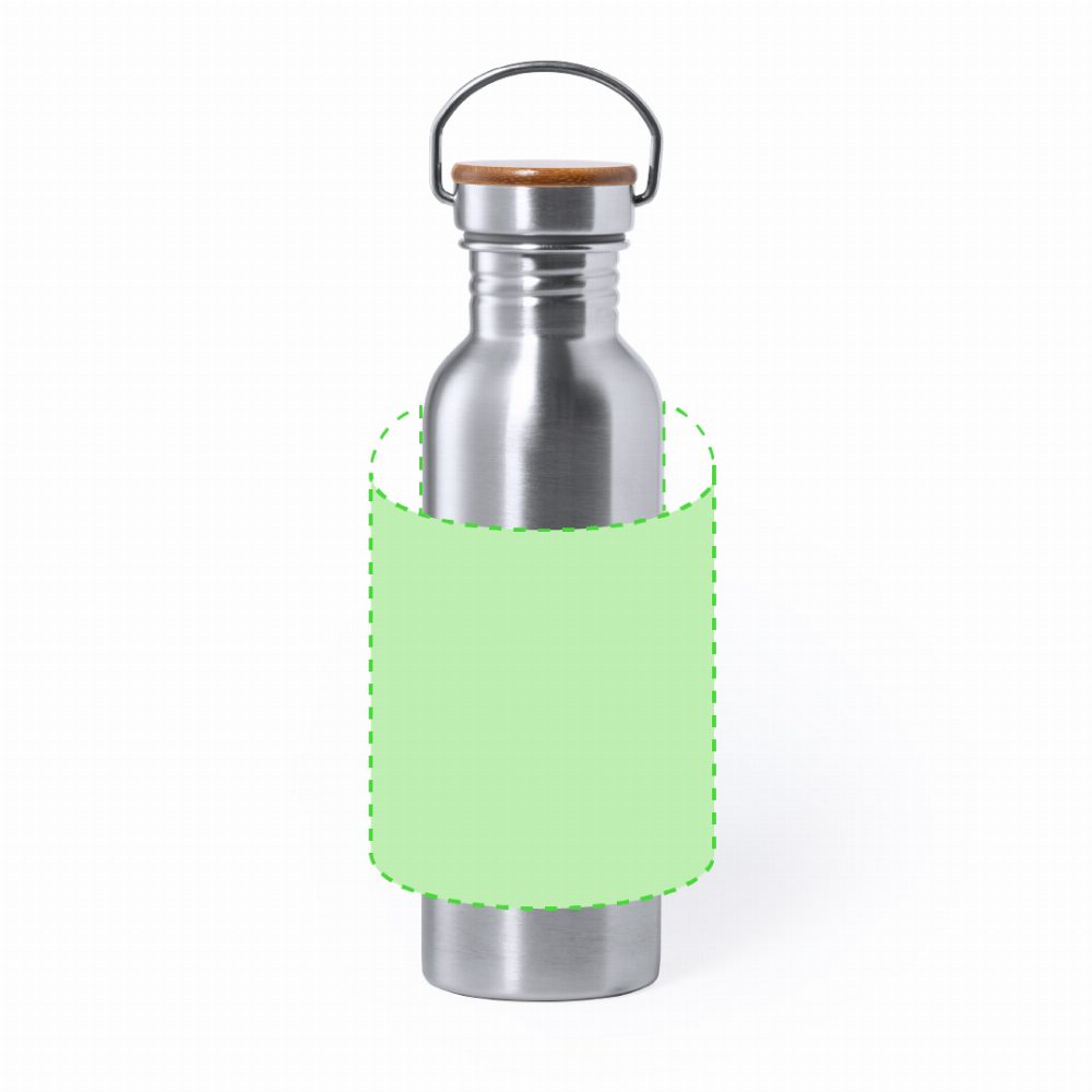 Branding diagram for Stainless steel drinking bottle, 800 ml Rangler – Around the body