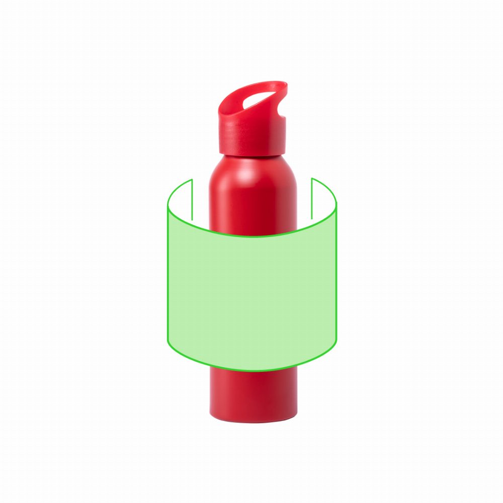 Branding diagram for aluminium drinking bottle 600 ml Runtex – Around the body