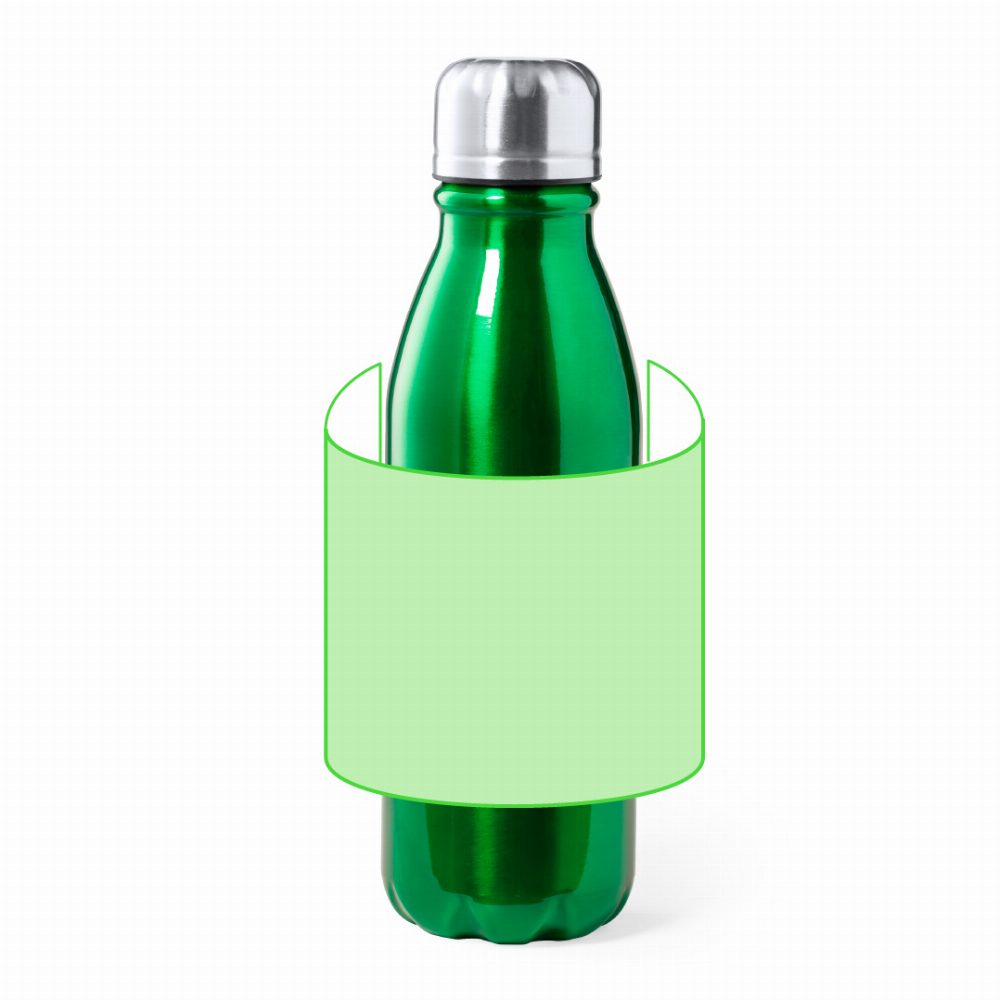 Branding diagram for aluminium drinking bottle 550 ml Raican – Around the body