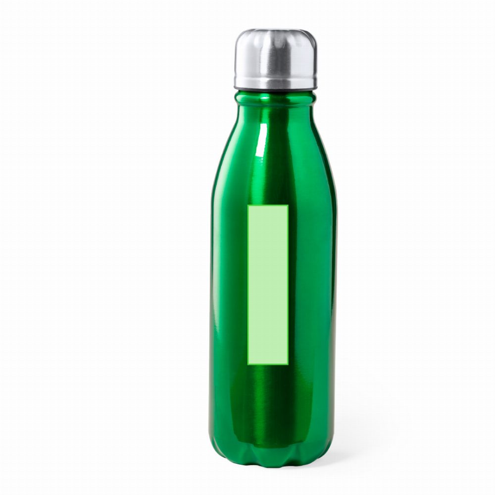 Branding diagram for aluminium drinking bottle 550 ml Raican – Centred on the side of the container