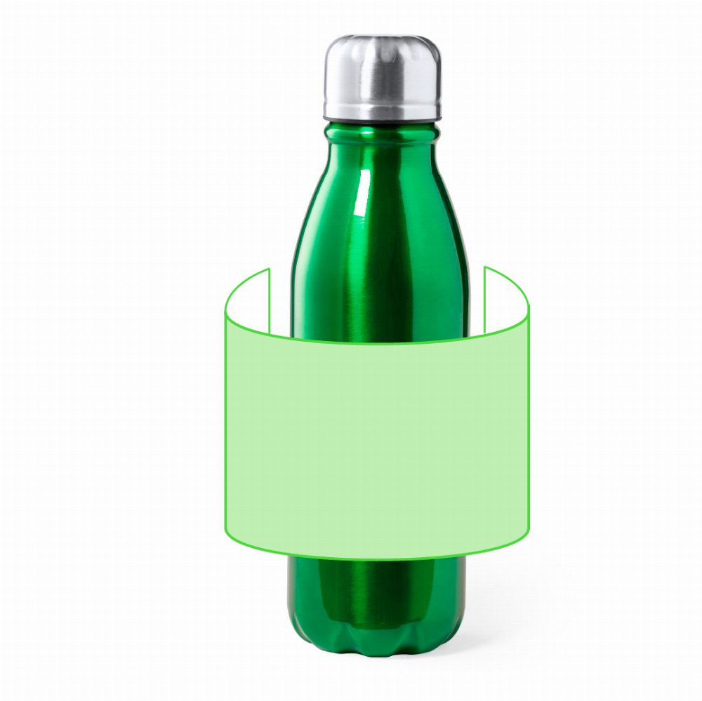 Branding diagram for aluminium drinking bottle 550 ml Raican – Front